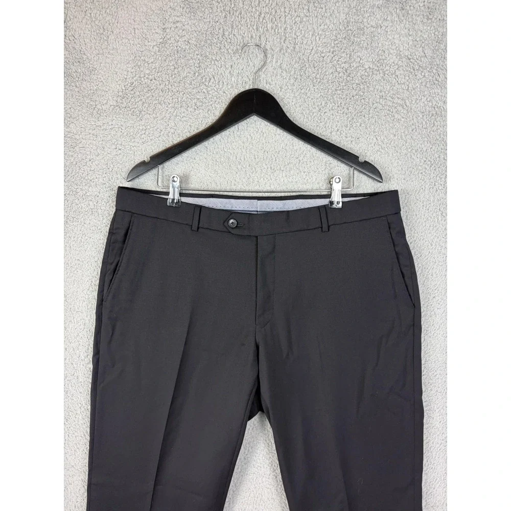 Ballin Dress Pants Mens 38x29 Black Wool Flat Front Comfort-EZE M55499244